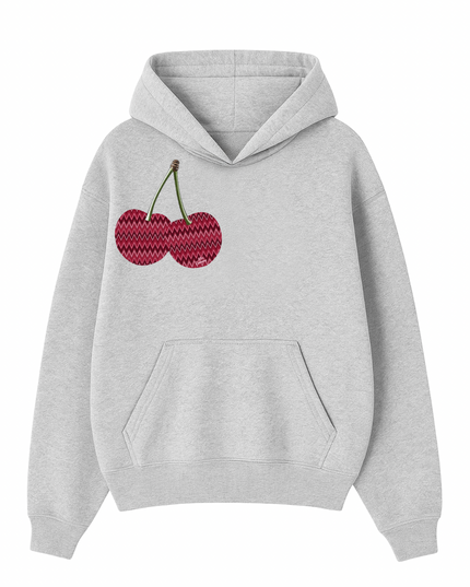 Zig Zag Cherry Printed Hoodie