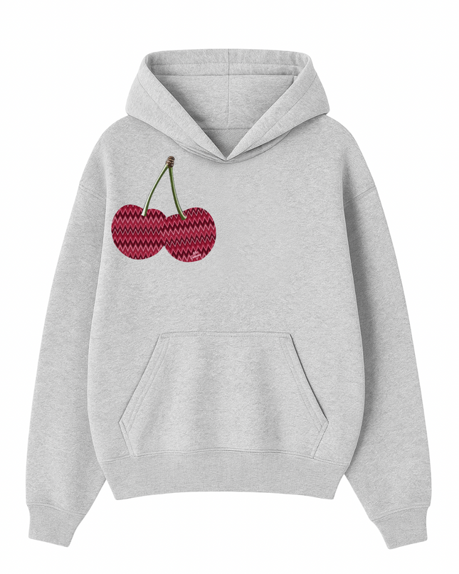 Zig Zag Cherry Printed Hoodie Kids
