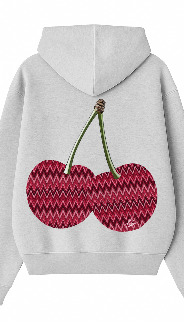 Zig Zag Cherry Printed Hoodie – additional view