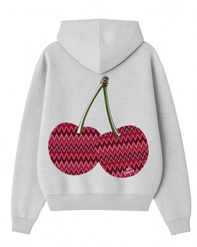 Zig Zag Cherry Printed Hoodie Kids