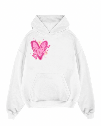 Love, Heart Printed Hoodie