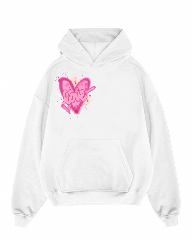 Love, Heart Printed Hoodie Kids