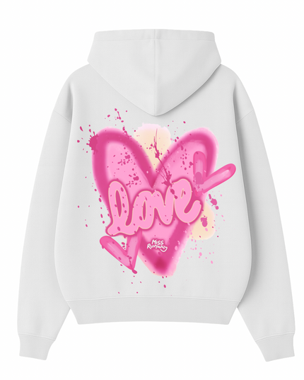 Love, Heart Printed Hoodie