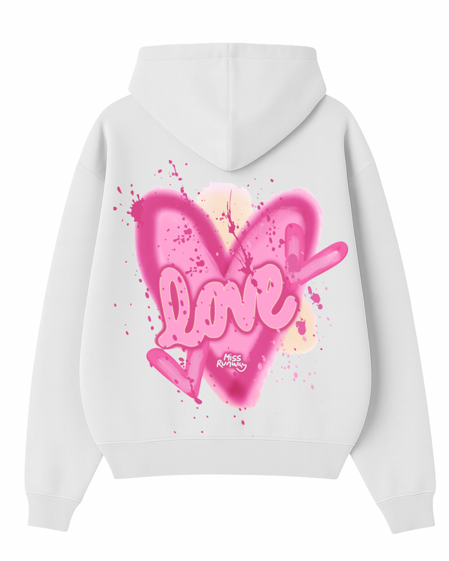 Love, Heart Printed Hoodie Kids