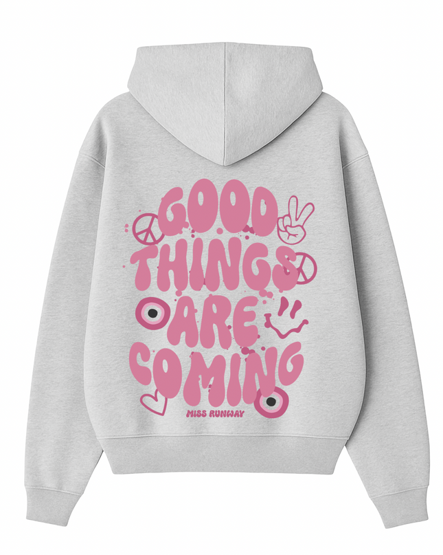 Good Things Are Coming Printed Hoodie Kids