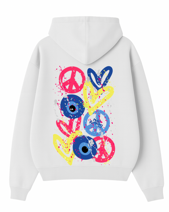 Evil Eye, Peace, Heart Hoodie Kids