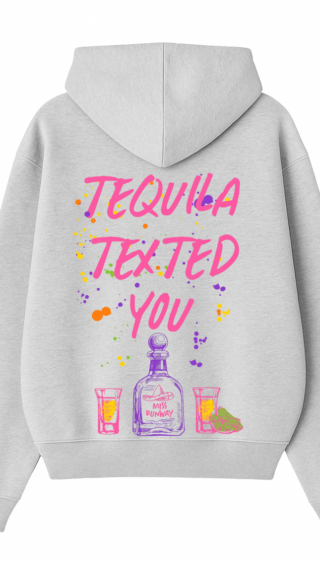 Tequila Texted You Pink Printed Hoodie – additional view