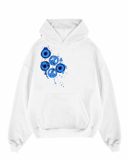 Peace, Evil Eyes Printed Hoodie