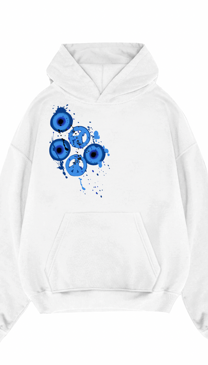 Peace, Evil Eyes Printed Hoodie – image 6