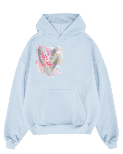 Miss Runway Silver Heart Printed Hoodie