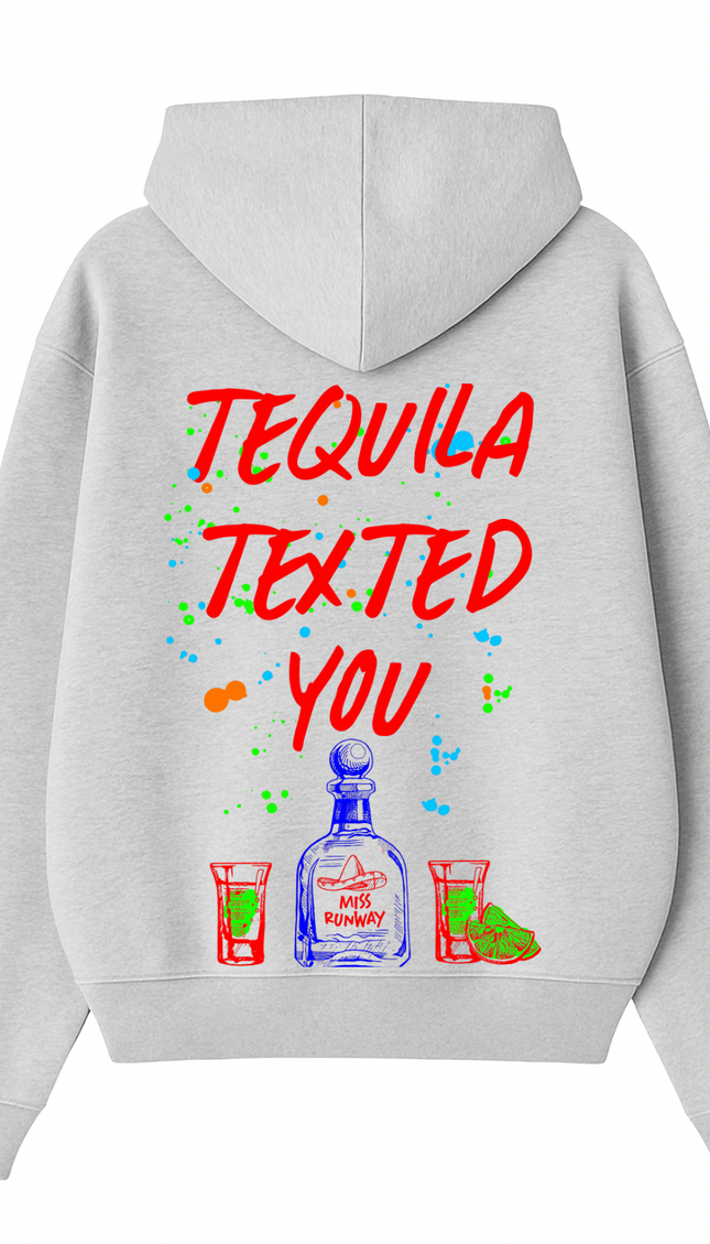 Tequila Texted You Red Printed Hoodie – additional view