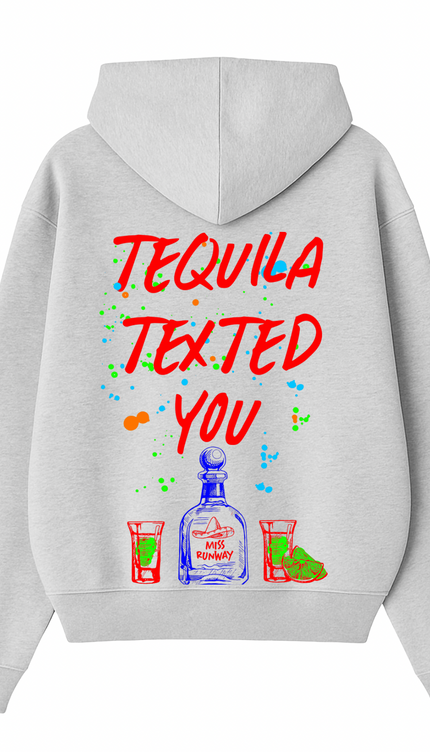 Tequila Texted You Red Printed Hoodie – additional view