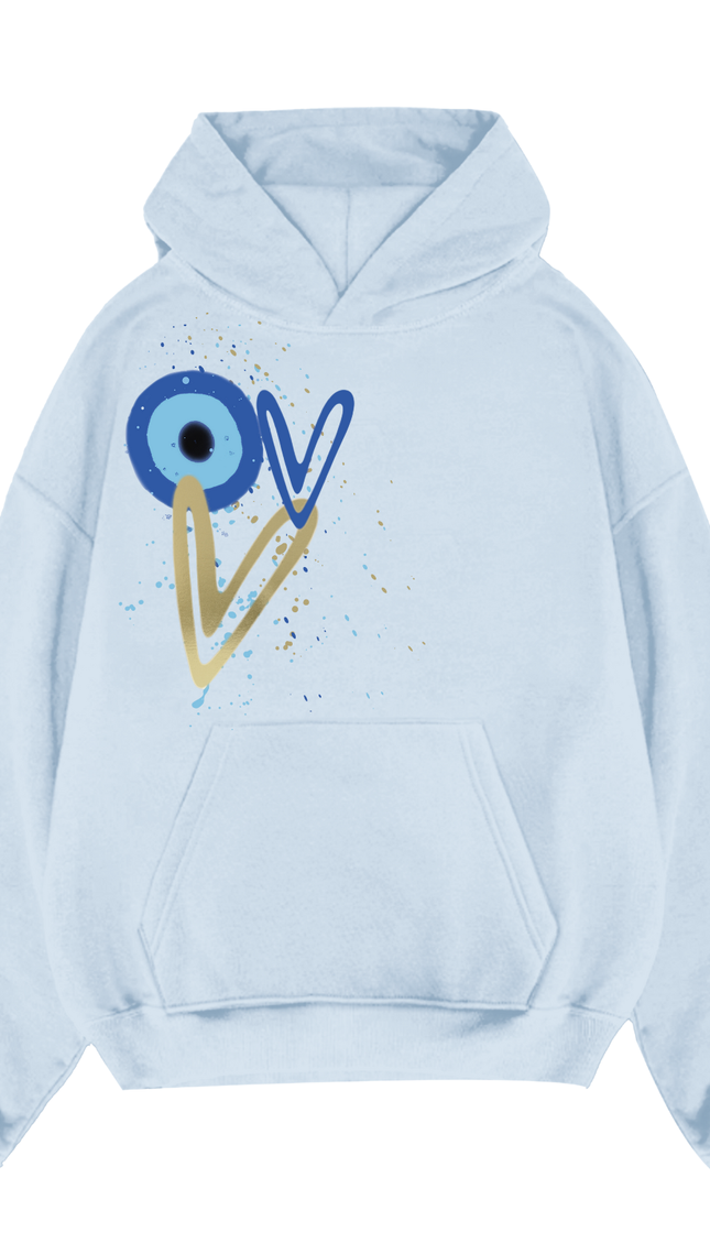 11:11 Gold Heart Evil Eye Heart Hoodie – image 8