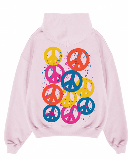 Multi Colour Peace Printed Hoodie
