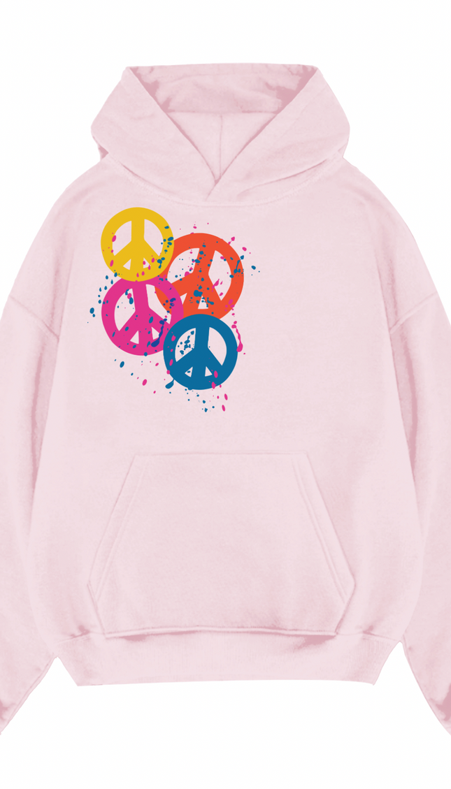 Multi Colour Peace Printed Hoodie – image 8