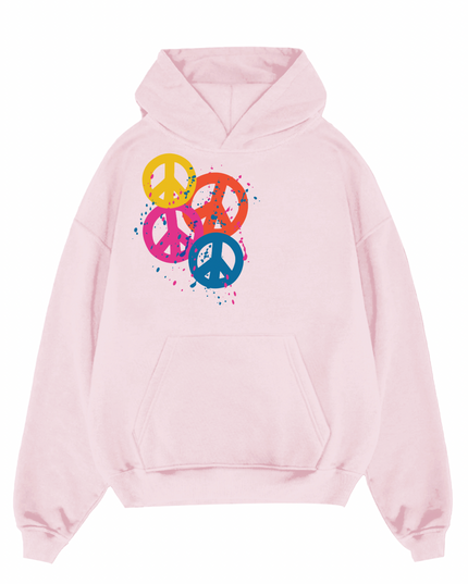Multi Colour Peace Printed Hoodie