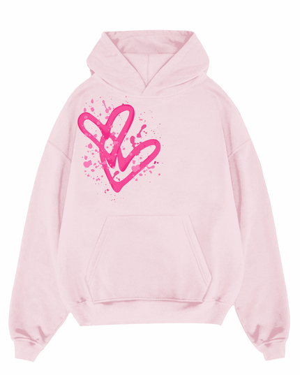 Pink Hearts Hoodie Adults