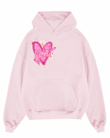 Love, Heart Printed Hoodie