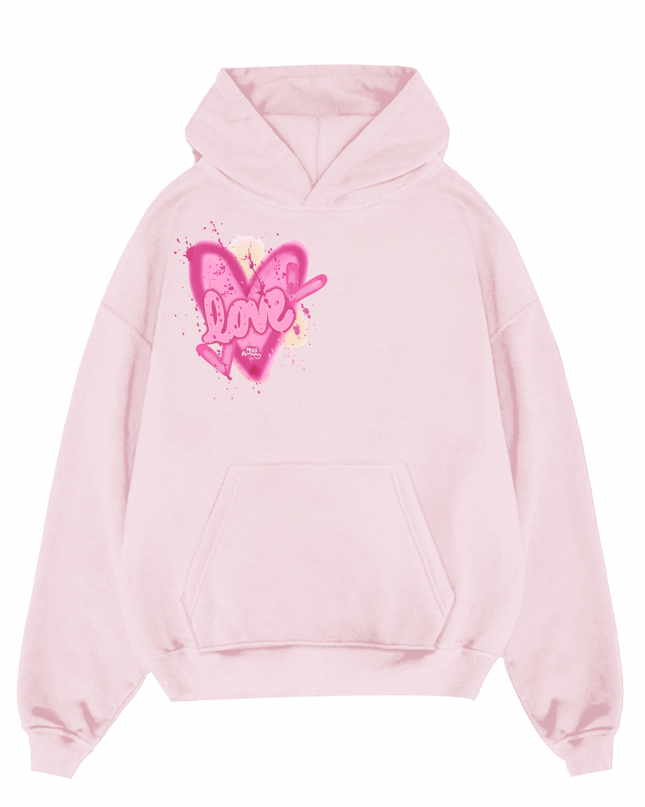 Love, Heart Printed Hoodie Kids