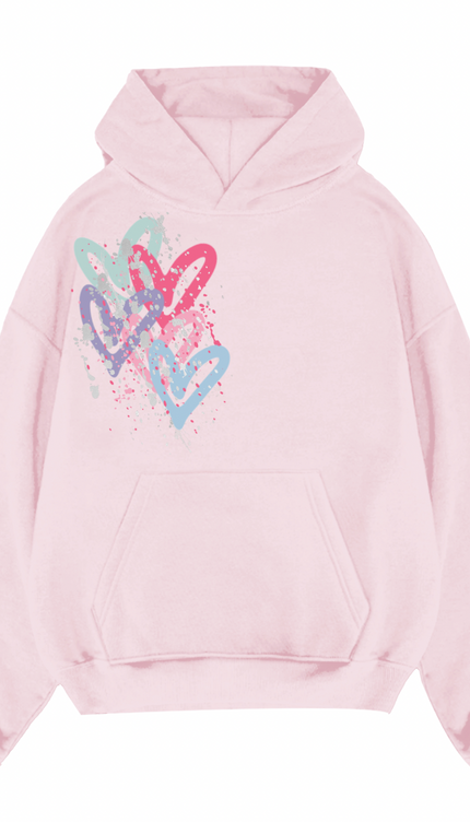 Multi Colour Heart Printed Hoodie – image 6