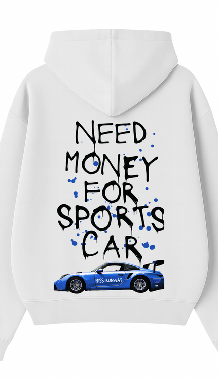 Need Money For Sports Car Royal Blue Hoodie – image 5