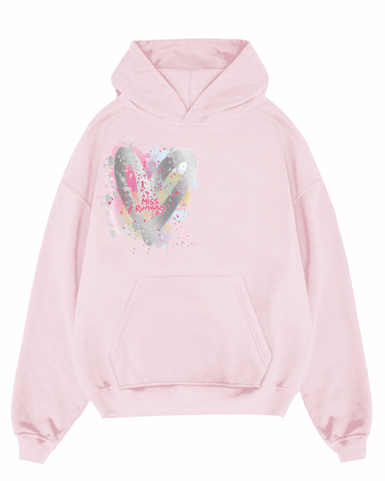 Miss Runway Silver Heart Printed Hoodie