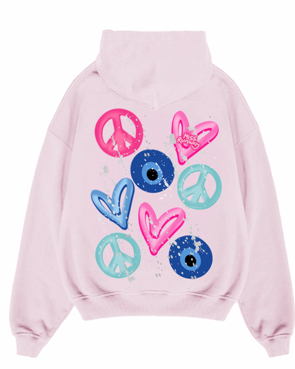 Evil Eye, Peace, Hearts Hoodie
