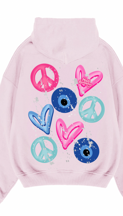 Evil Eye, Peace, Hearts Hoodie – image 7