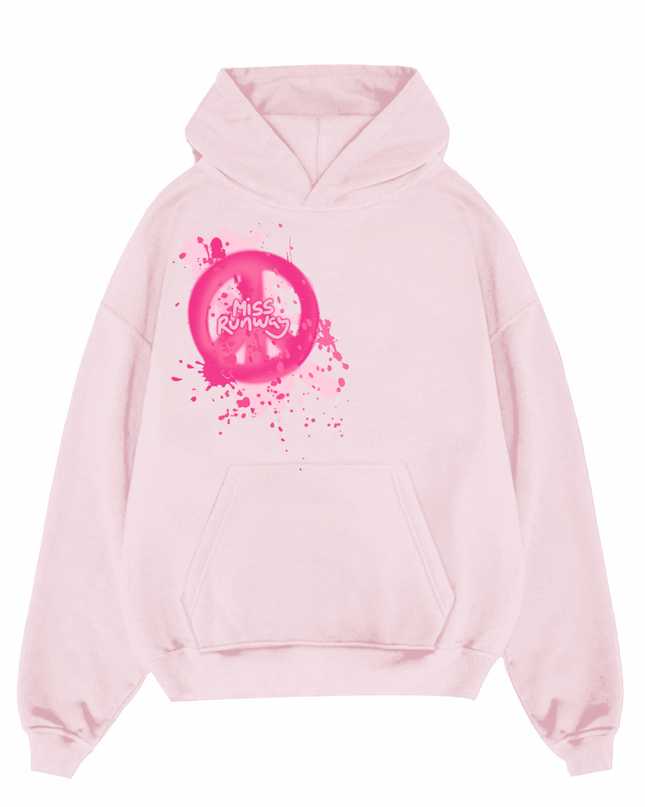 Miss Runway Peace Printed Hoodie Kids