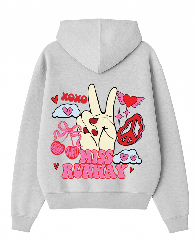 Cherry Sweet Peace Printed Hoodie Kids