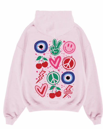 Evil Eye, Cherry, Smiley Hoodie