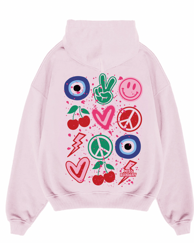 Evil Eye, Cherry, Smiley Hoodie