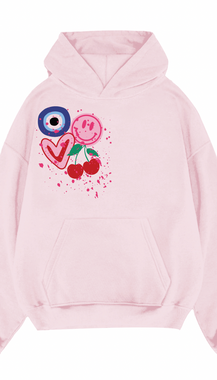 Evil Eye, Cherry, Smiley Hoodie – image 8
