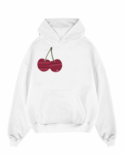 Zig Zag Cherry Printed Hoodie