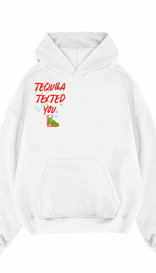 Tequila Texted You Red Printed Hoodie – image 6