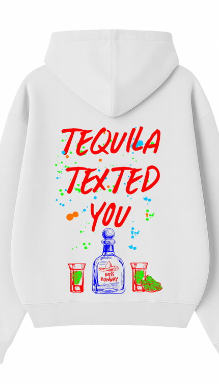 Tequila Texted You Red Printed Hoodie – image 5