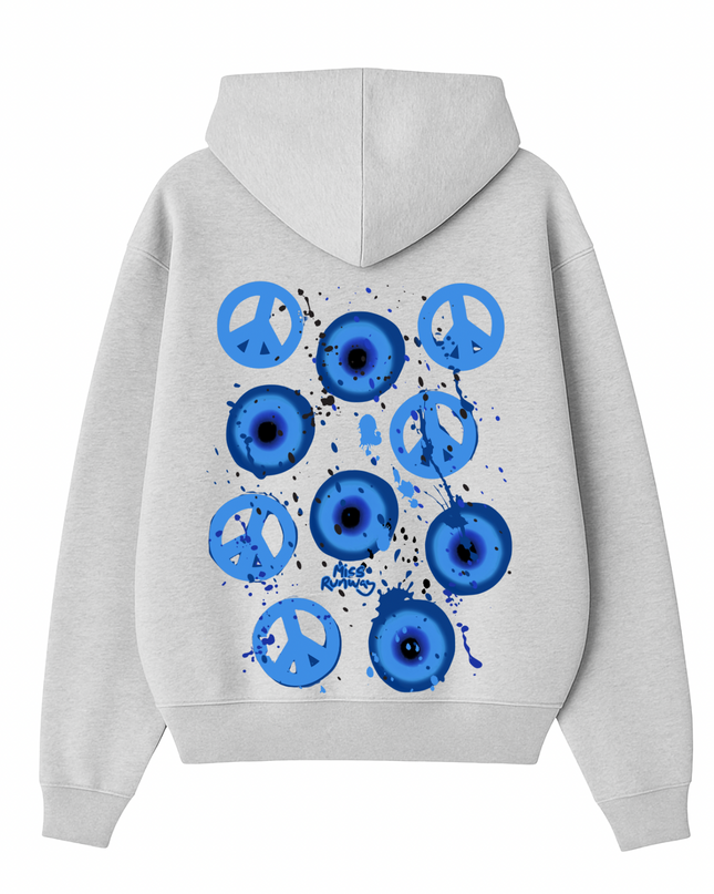 Peace, Evil Eyes Printed Hoodie Kids