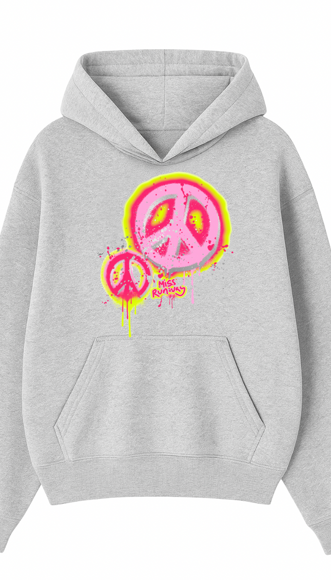 Neon Peace Printed Hoodie by Miss Runway – image 2