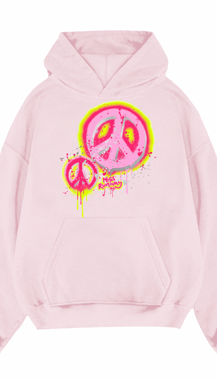 Neon Peace Printed Hoodie – image 4