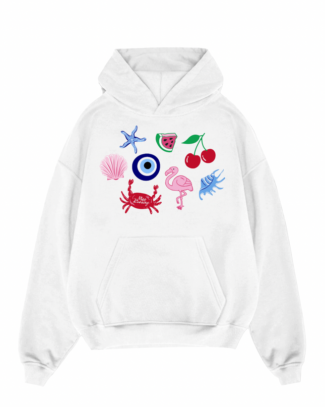Crab, Flamingo Printed Hoodie Kids