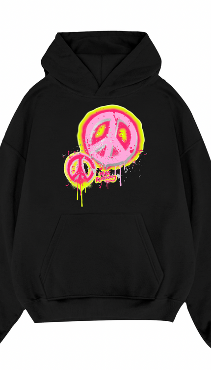 Neon Peace Printed Hoodie – image 5
