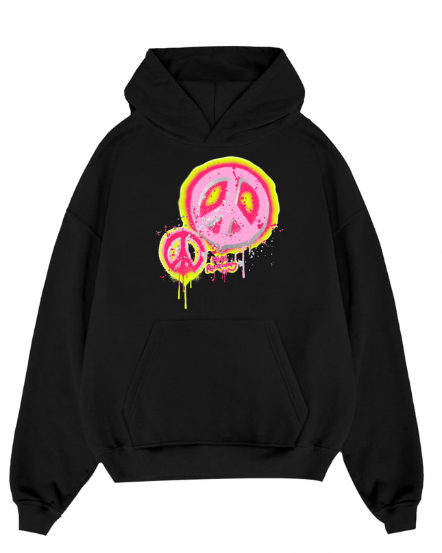Neon Peace Printed Hoodie Kids