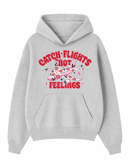 Red Catch Flights Not Feelings Hoodie Kids