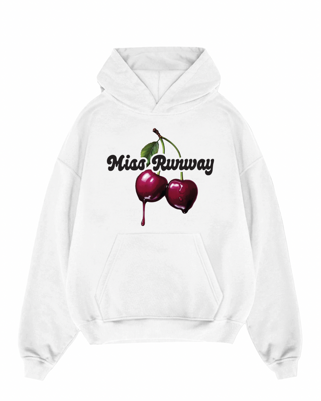 Miss Runway Cherry Printed Hoodie Kids