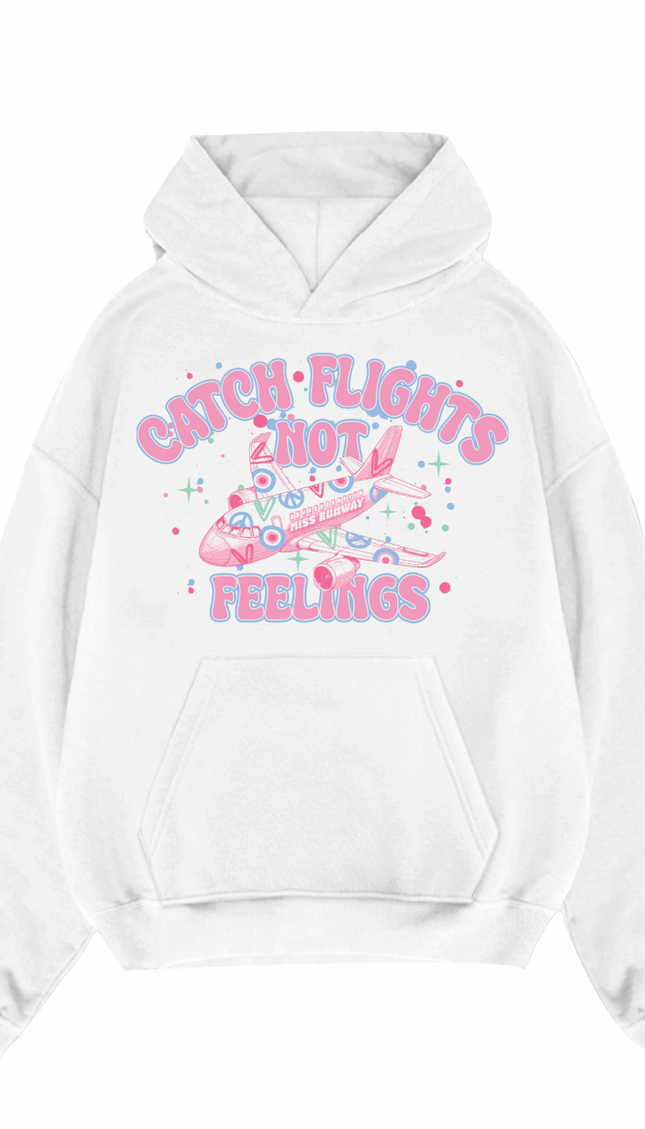 Pink Catch Flights Not Feelings Hoodie by Miss Runway – image 2