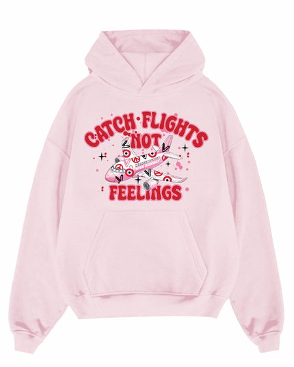 Red Catch Flights Not Feelings Hoodie Kids