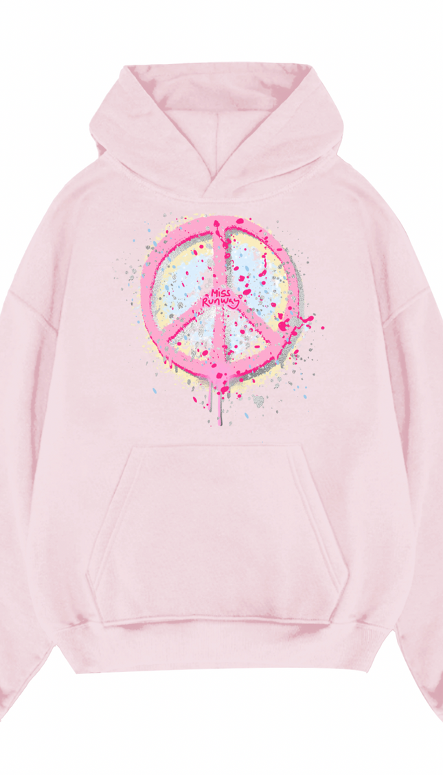 Pastel Peace Printed Hoodie – image 4