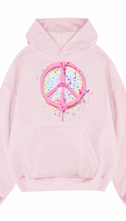 Pastel Peace Printed Hoodie – image 4