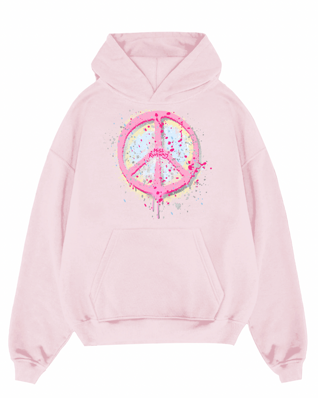 Pastel Peace Printed Hoodie Kids