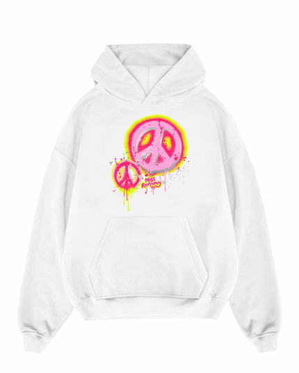 Neon Peace Printed Hoodie